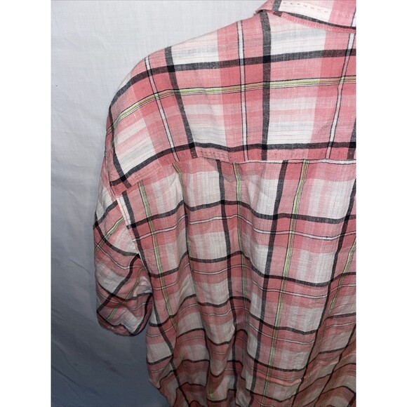 Tommy Bahama Men’s Casual Shirt Size XL Pink Plaid 100% Linen Beach Cruise - Picture 11 of 12